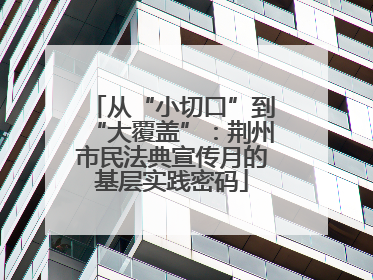 从“小切口”到“大覆盖”：荆州市民法典宣传月的基层实践密码