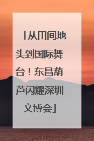从田间地头到国际舞台！东昌葫芦闪耀深圳文博会