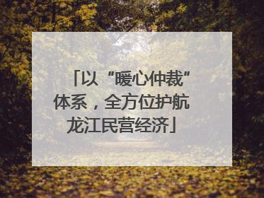 以“暖心仲裁”体系，全方位护航龙江民营经济