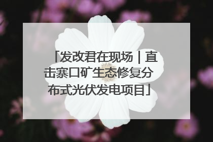 发改君在现场｜直击寨口矿生态修复分布式光伏发电项目