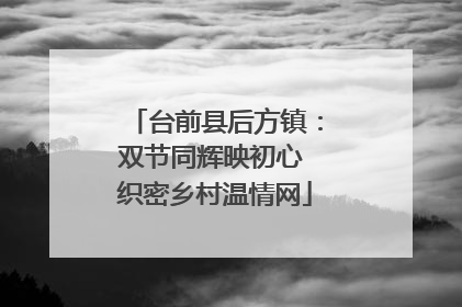 台前县后方镇：双节同辉映初心 织密乡村温情网