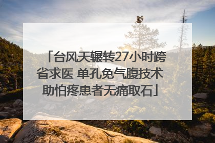 台风天辗转27小时跨省求医 单孔免气腹技术助怕疼患者无痛取石