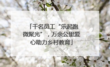 千名员工“乐起跑 微聚光”，万余公里爱心助力乡村教育