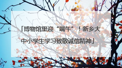 博物馆里迎“端午”！新乡大中小学生学习致敬诚信精神