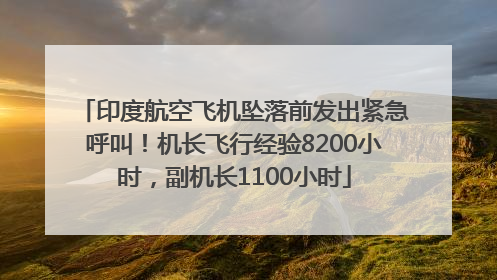 印度航空飞机坠落前发出紧急呼叫！机长飞行经验8200小时，副机长1100小时