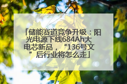 储能赛道竞争升级：阳光电源下线684Ah大电芯新品，“136号文”后行业将怎么走