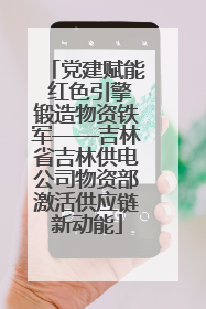 党建赋能 红色引擎锻造物资铁军——吉林省吉林供电公司物资部激活供应链新动能