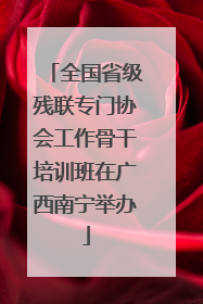 全国省级残联专门协会工作骨干培训班在广西南宁举办