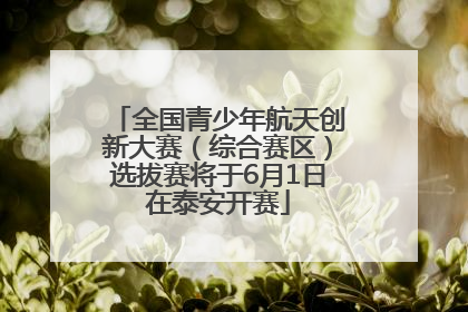 全国青少年航天创新大赛（综合赛区）选拔赛将于6月1日在泰安开赛