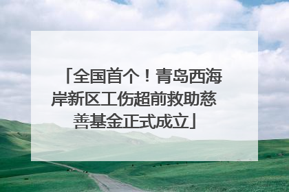 全国首个！青岛西海岸新区工伤超前救助慈善基金正式成立