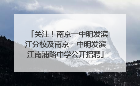 关注！南京一中明发滨江分校及南京一中明发滨江南浦路中学公开招聘