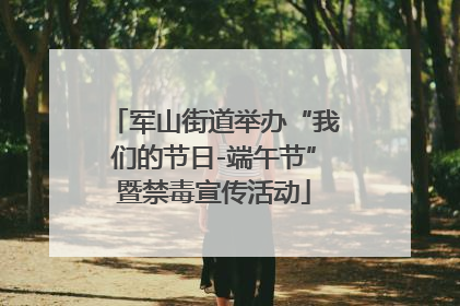 军山街道举办“我们的节日-端午节”暨禁毒宣传活动