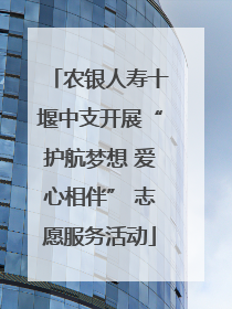 农银人寿十堰中支开展“护航梦想 爱心相伴” 志愿服务活动