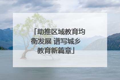 助推区域教育均衡发展 谱写城乡教育新篇章