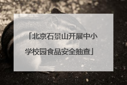 北京石景山开展中小学校园食品安全抽查