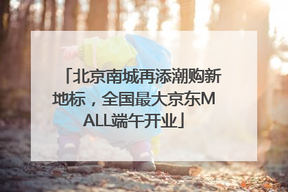 北京南城再添潮购新地标，全国最大京东MALL端午开业