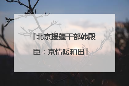 北京援疆干部韩殿臣：京情暖和田