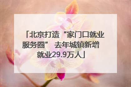 北京打造“家门口就业服务圈” 去年城镇新增就业29.9万人
