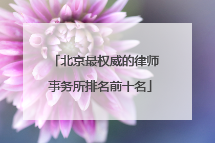 北京最权威的律师事务所排名前十名