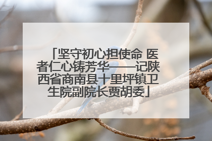 坚守初心担使命 医者仁心铸芳华——记陕西省商南县十里坪镇卫生院副院长贾胡委