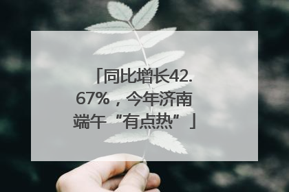 同比增长42.67%，今年济南端午“有点热”
