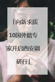 向新求质 10国外籍专家开启西安调研行