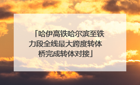 哈伊高铁哈尔滨至铁力段全线最大跨度转体桥完成转体对接