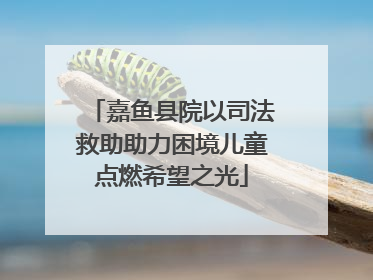 嘉鱼县院以司法救助助力困境儿童点燃希望之光