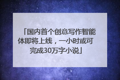 国内首个创意写作智能体即将上线，一小时或可完成30万字小说