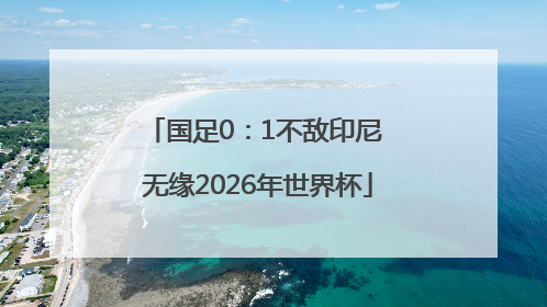 国足0：1不敌印尼 无缘2026年世界杯