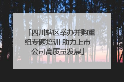 四川辖区举办并购重组专题培训 助力上市公司高质量发展