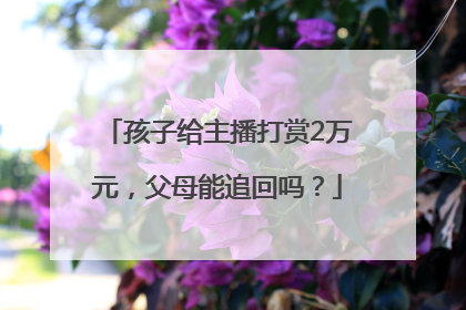 孩子给主播打赏2万元，父母能追回吗？