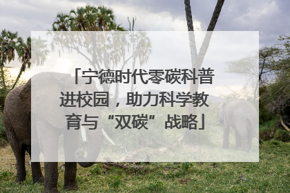 宁德时代零碳科普进校园，助力科学教育与“双碳”战略