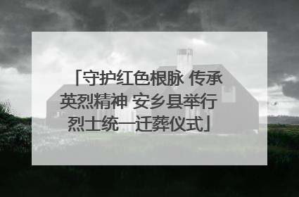 守护红色根脉 传承英烈精神 安乡县举行烈士统一迁葬仪式