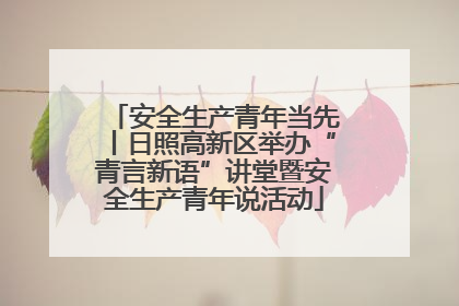 安全生产青年当先丨日照高新区举办“青言新语”讲堂暨安全生产青年说活动