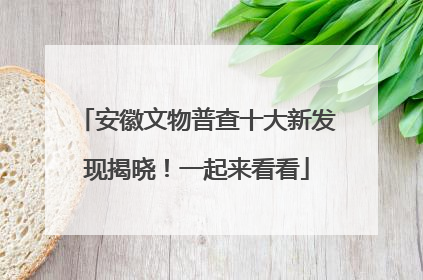 安徽文物普查十大新发现揭晓！一起来看看