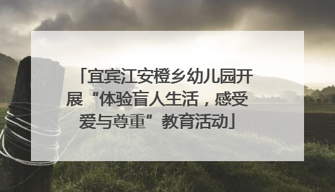宜宾江安橙乡幼儿园开展“体验盲人生活，感受爱与尊重”教育活动