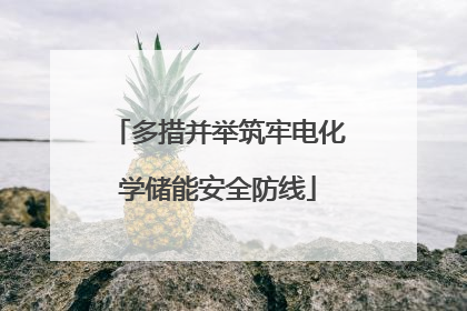 多措并举筑牢电化学储能安全防线