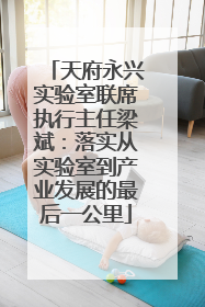 天府永兴实验室联席执行主任梁斌：落实从实验室到产业发展的最后一公里