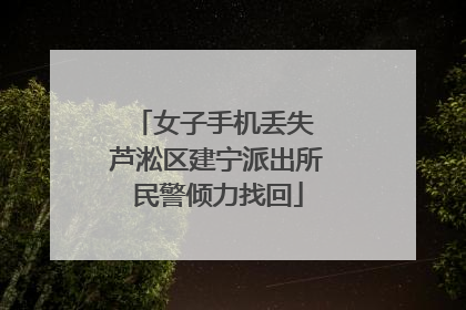 女子手机丢失 芦淞区建宁派出所民警倾力找回
