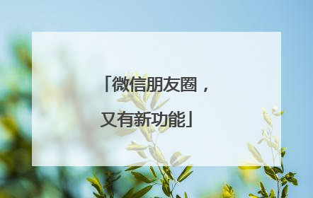 微信朋友圈，又有新功能