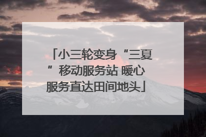 小三轮变身“三夏”移动服务站 暖心服务直达田间地头