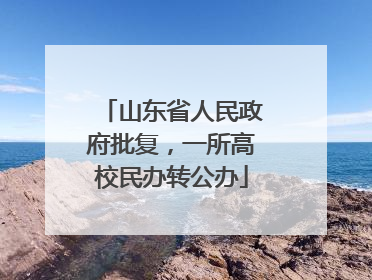 山东省人民政府批复，一所高校民办转公办