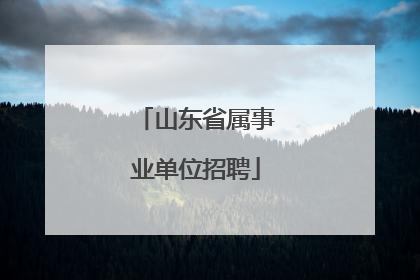 山东省属事业单位招聘