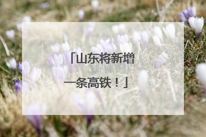 山东将新增一条高铁！