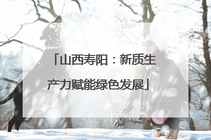 山西寿阳：新质生产力赋能绿色发展