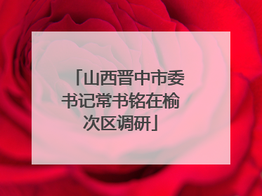 山西晋中市委书记常书铭在榆次区调研