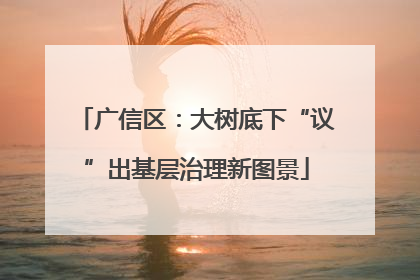 广信区：大树底下“议”出基层治理新图景