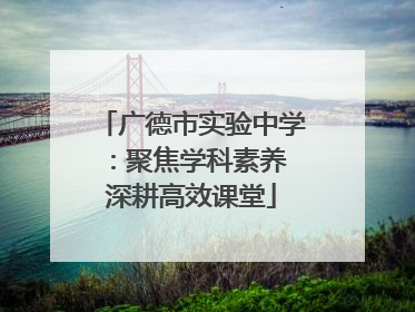 广德市实验中学：聚焦学科素养 深耕高效课堂