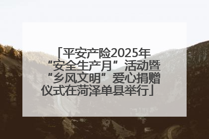 平安产险2025年“安全生产月”活动暨“乡风文明”爱心捐赠仪式在菏泽单县举行